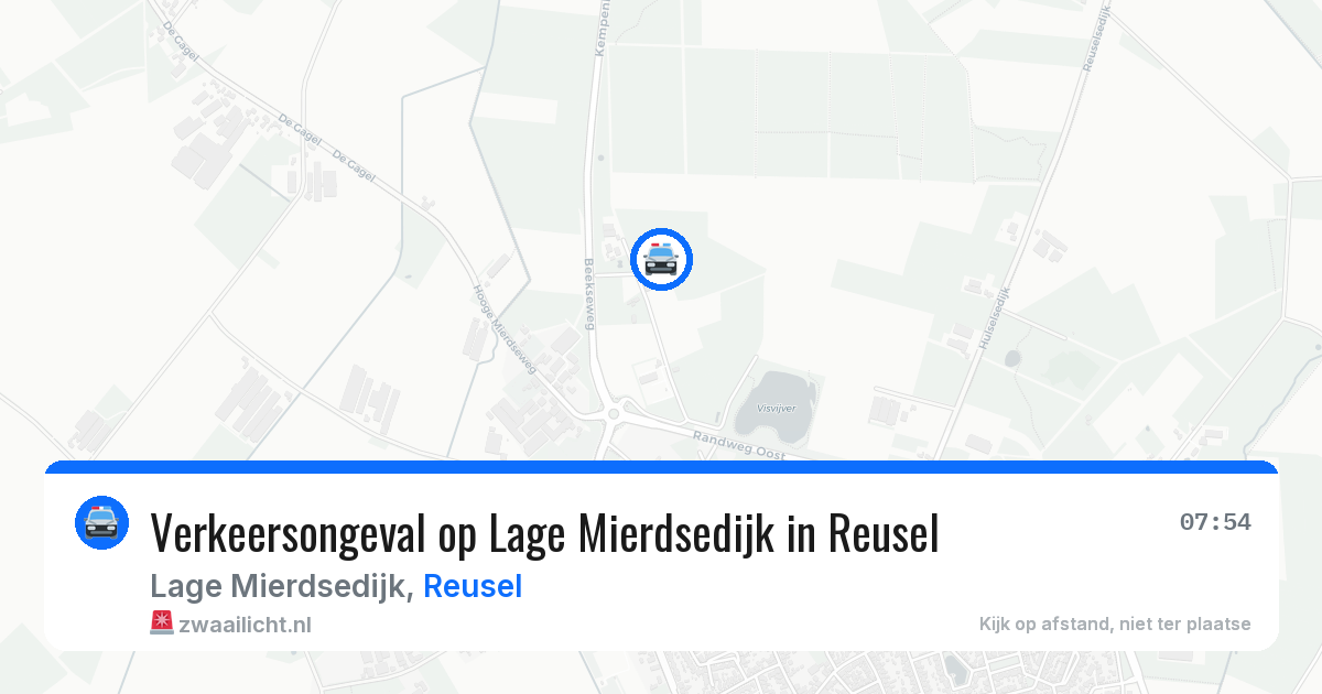 Verkeersongeval op Lage Mierdsedijk in Reusel — 11 feb 2026