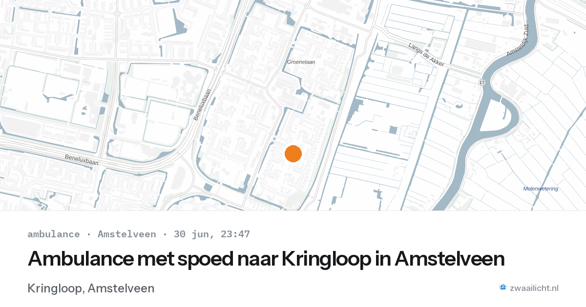 Ambulance met spoed naar Kringloop in Amstelveen — 30 jun 2026