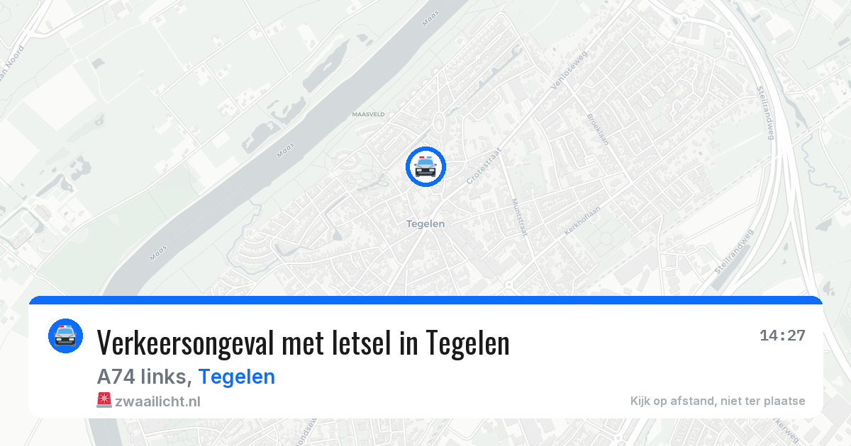 Verkeersongeval met letsel in Tegelen — 26 apr 2026