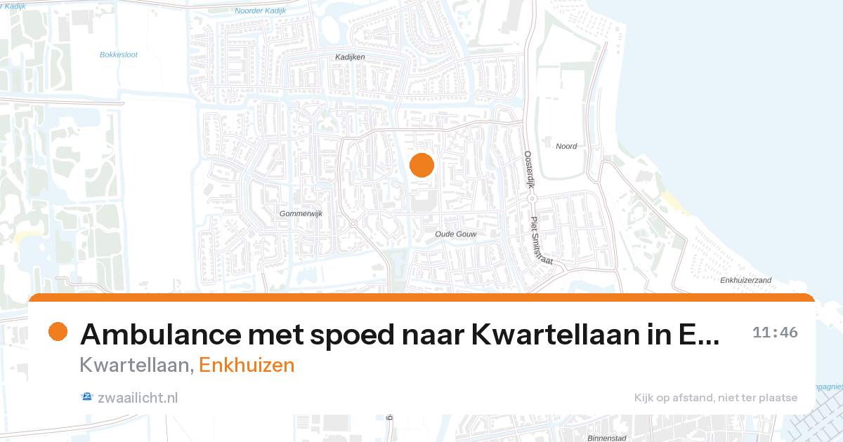 Ambulance met spoed naar Kwartellaan in Enkhuizen — 27 aug 2026