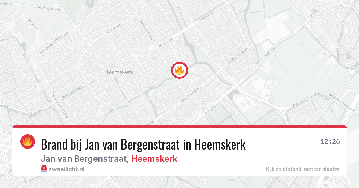 Brand bij Jan van Bergenstraat in Heemskerk — 29 mei 2026
