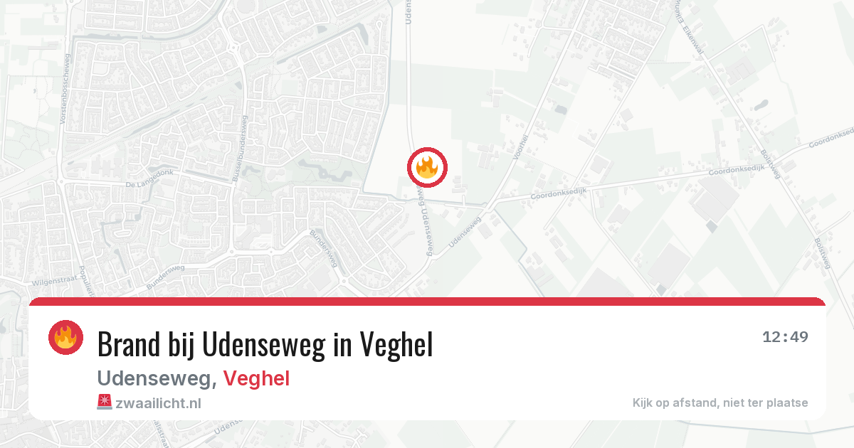 Brand bij Udenseweg in Veghel — 28 jul 2026