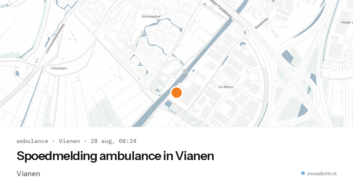 Spoedmelding ambulance in Vianen — 28 aug 2026