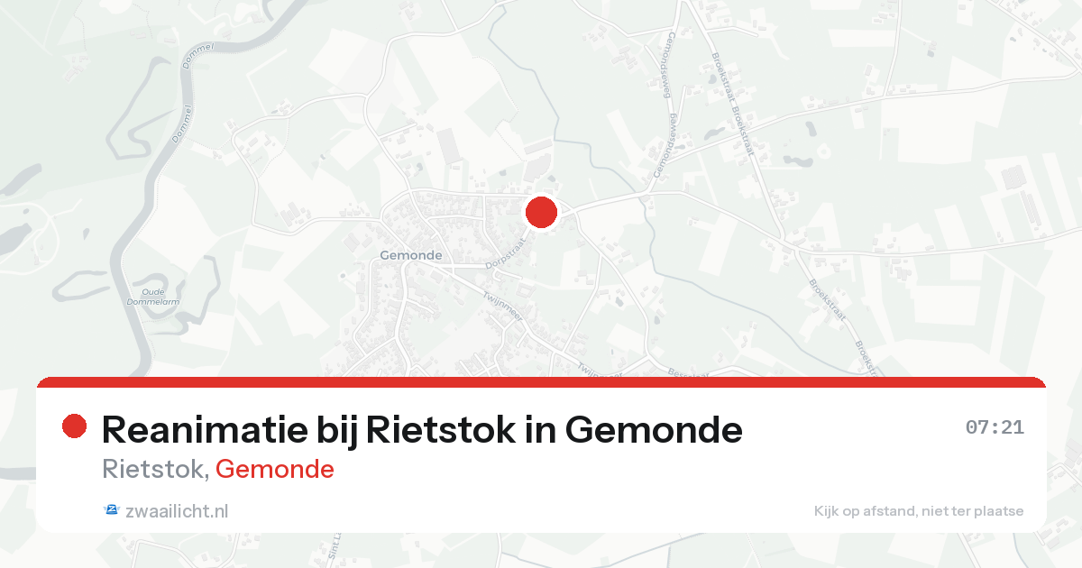 Reanimatie bij Rietstok in Gemonde — 18 aug 2026