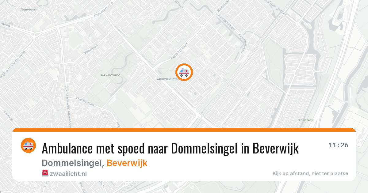 Ambulance met spoed naar Dommelsingel in Beverwijk — 13 aug 2026