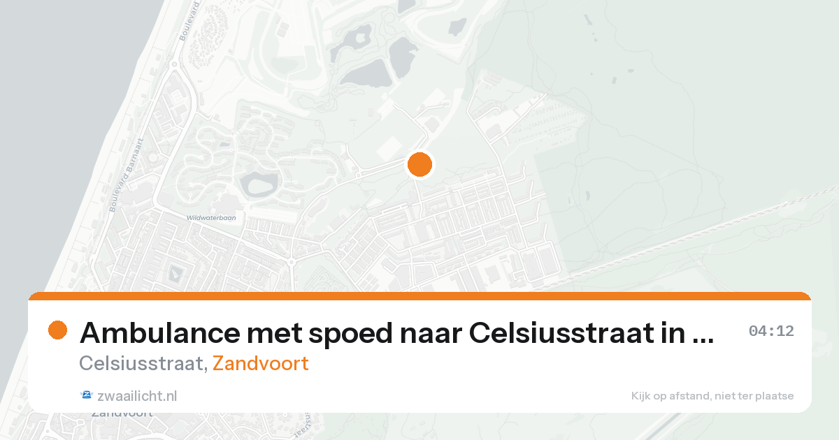 Ambulance met spoed naar Celsiusstraat in Zandvoort — 22 aug 2026