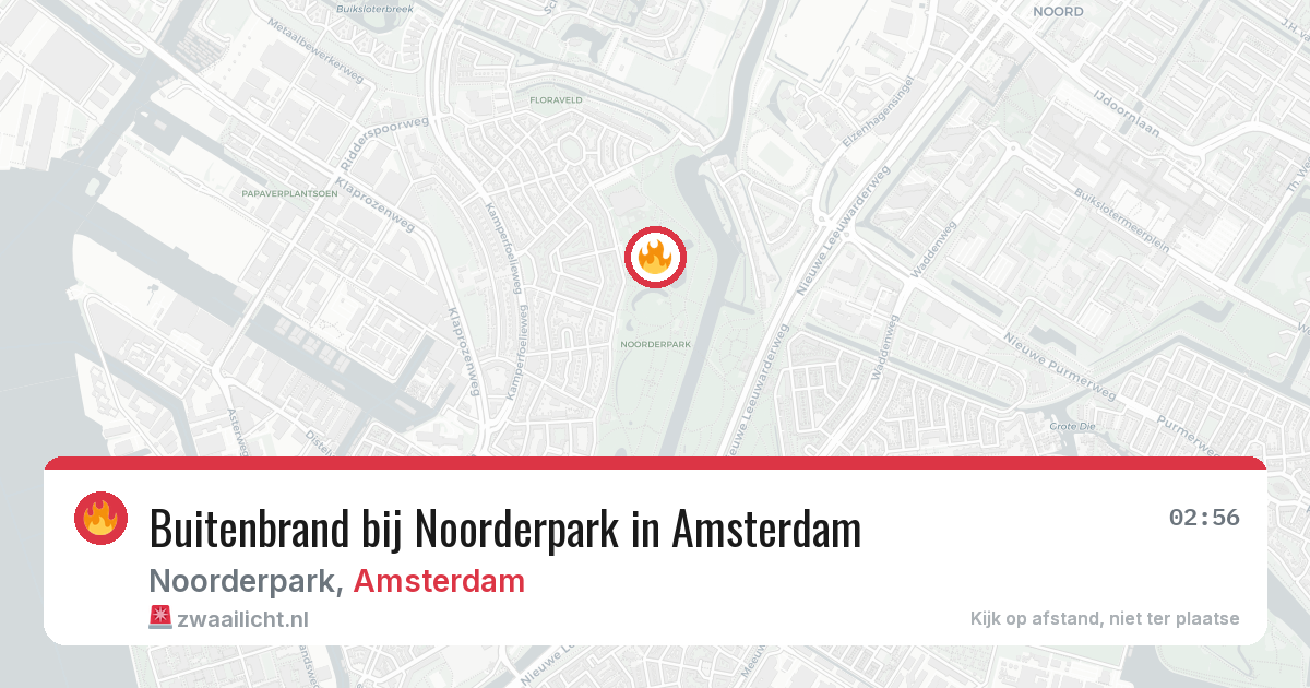 Buitenbrand bij Noorderpark in Amsterdam — 6 aug 2026