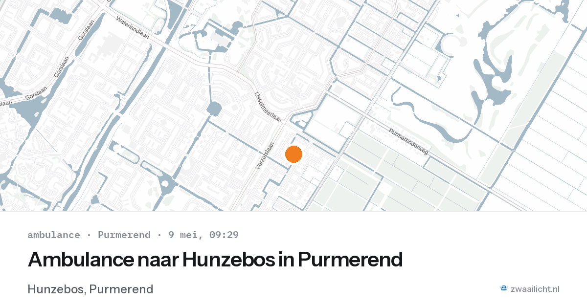 Ambulance naar Hunzebos in Purmerend — 9 mei 2026