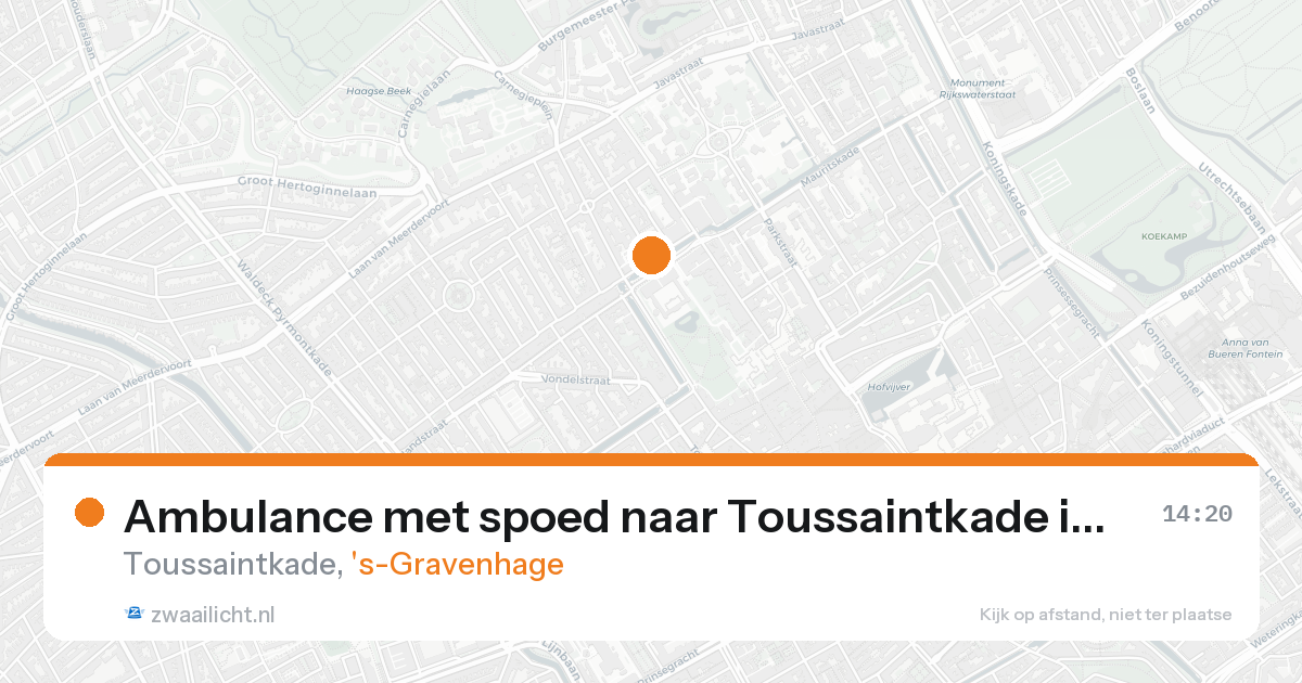Ambulance met spoed naar Toussaintkade in 's-Gravenhage — 17 aug 2026