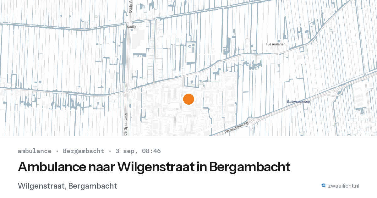 Ambulance naar Wilgenstraat in Bergambacht — 3 sep 2026