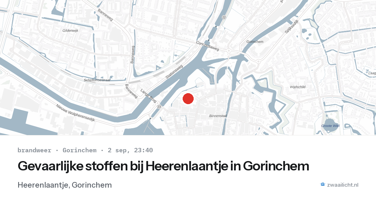 Gevaarlijke stoffen bij Heerenlaantje in Gorinchem — 2 sep 2026