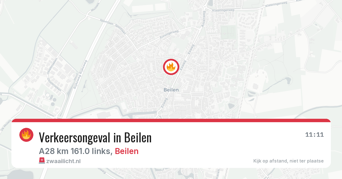Verkeersongeval in Beilen — 26 jun 2026