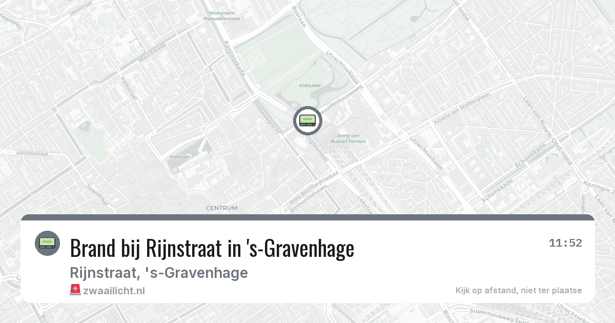 Brand bij Rijnstraat in 's-Gravenhage — 20 feb 2026