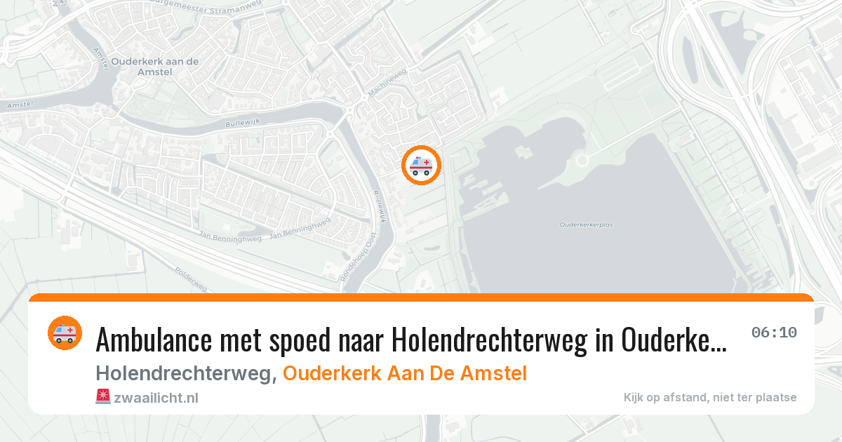 Ambulance met spoed naar Holendrechterweg in Ouderkerk Aan De Amstel — 12 mei 2026