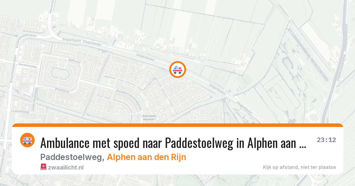 Ambulance met spoed naar Paddestoelweg in Alphen aan den Rijn — 13 aug 2026