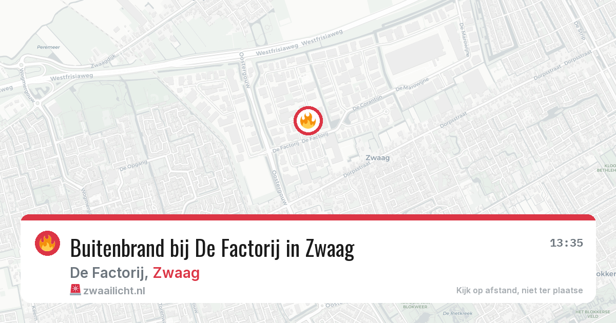 Buitenbrand bij De Factorij in Zwaag — 16 mei 2026