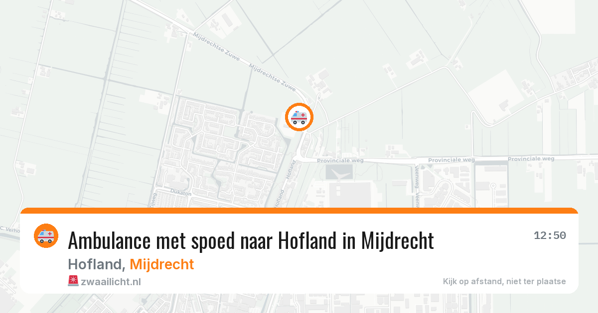 Ambulance met spoed naar Hofland in Mijdrecht — 28 mrt 2026