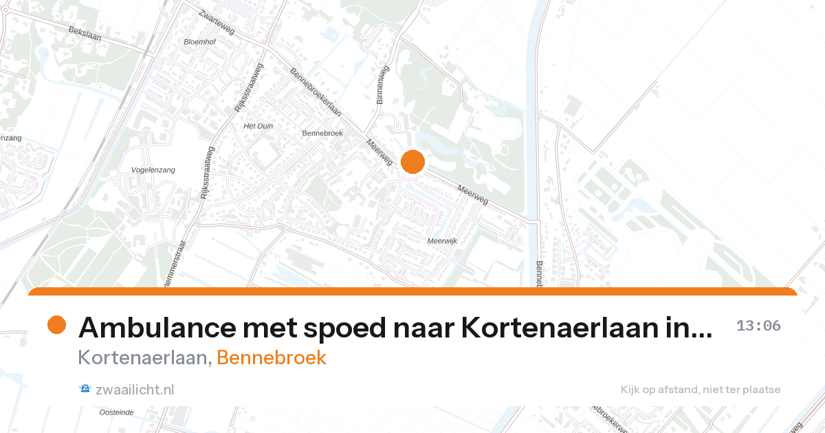 Ambulance met spoed naar Kortenaerlaan in Bennebroek — 27 aug 2026