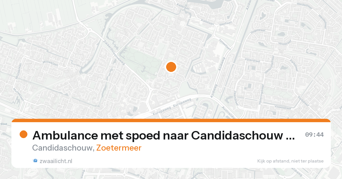 Ambulance met spoed naar Candidaschouw in Zoetermeer — 23 aug 2026
