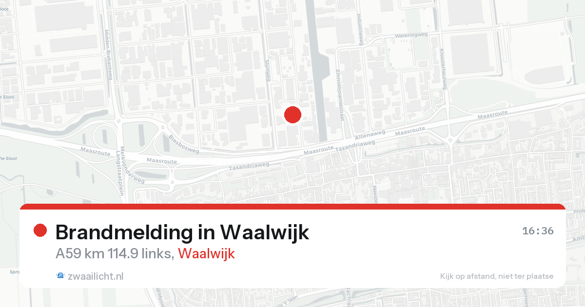 Brandmelding in Waalwijk — 19 aug 2026