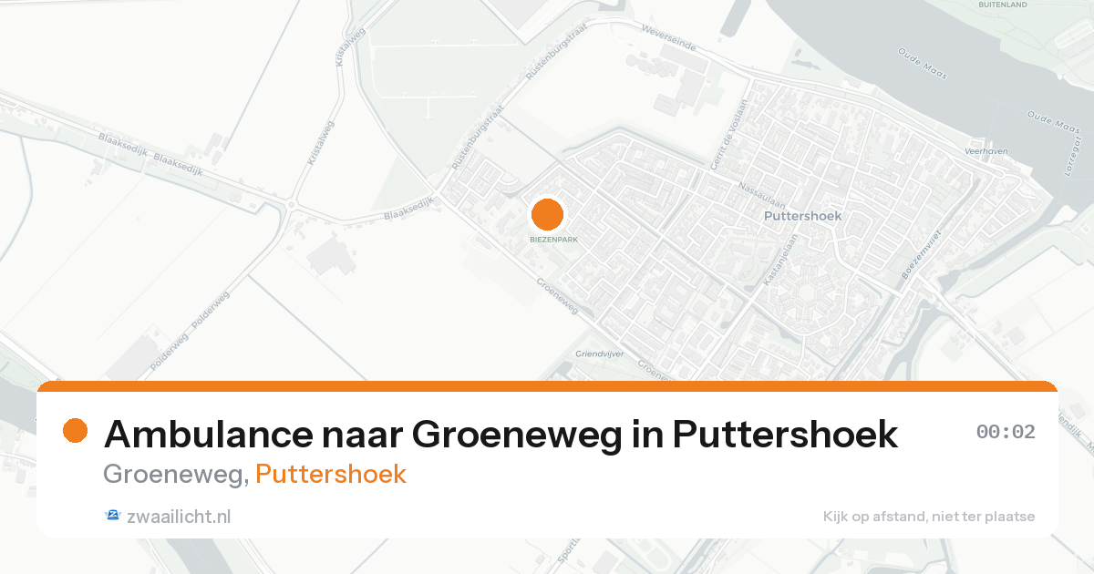 Ambulance naar Groeneweg in Puttershoek — 17 aug 2026