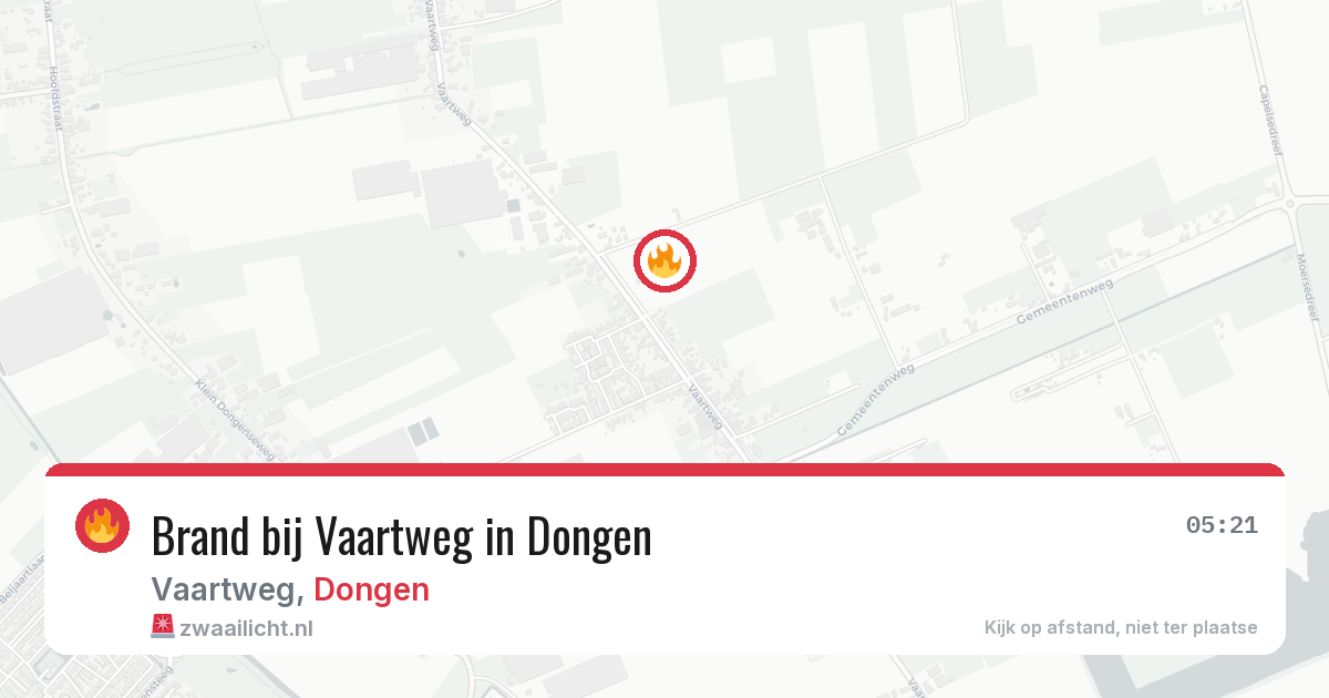 Brand bij Vaartweg in Dongen — 7 jul 2026