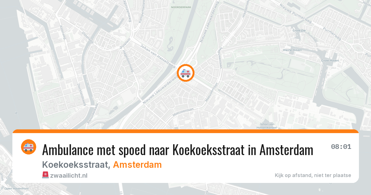 Ambulance met spoed naar Koekoeksstraat in Amsterdam — 17 mei 2026