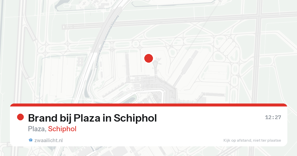 Brand bij Plaza in Schiphol — 24 aug 2026