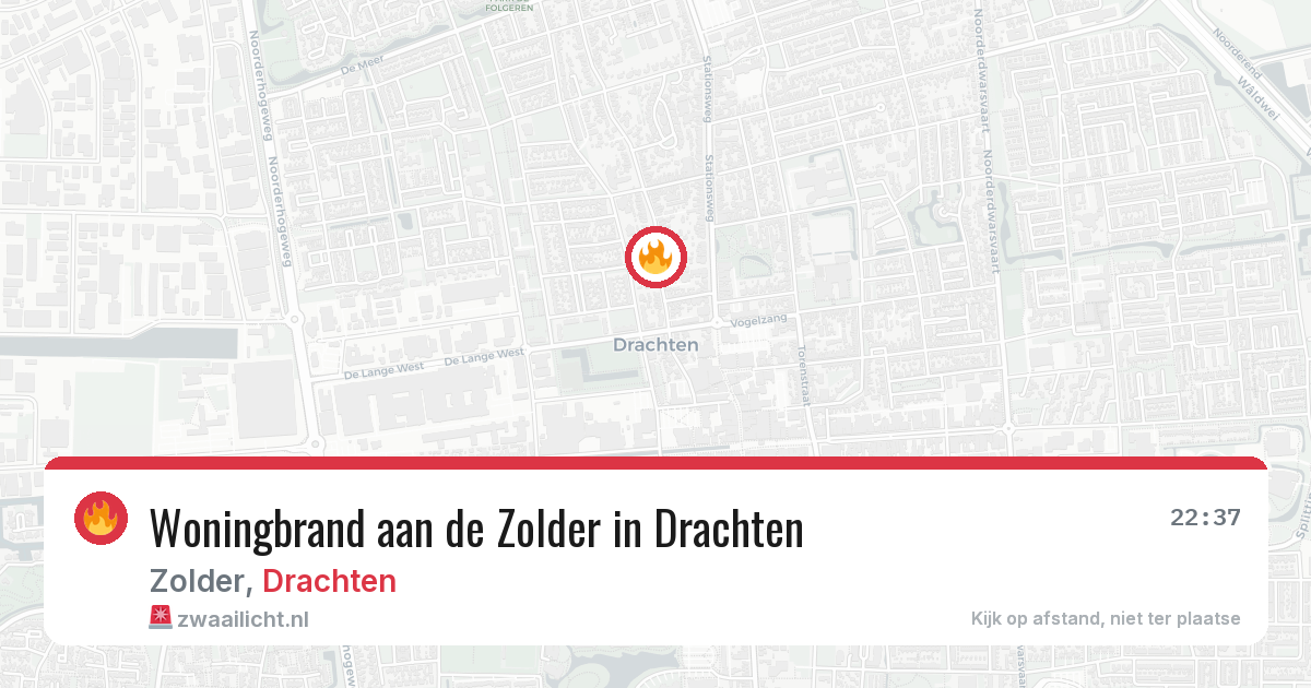 Woningbrand aan de Zolder in Drachten — 8 mrt 2026