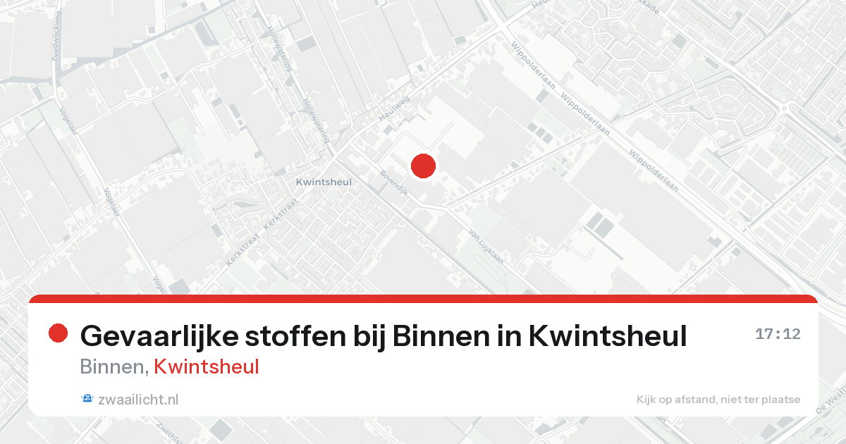 Gevaarlijke stoffen bij Binnen in Kwintsheul — 21 aug 2026