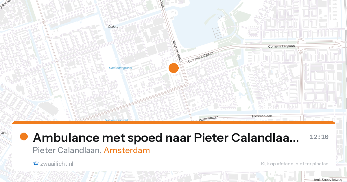 Ambulance met spoed naar Pieter Calandlaan in Amsterdam — 27 aug 2026