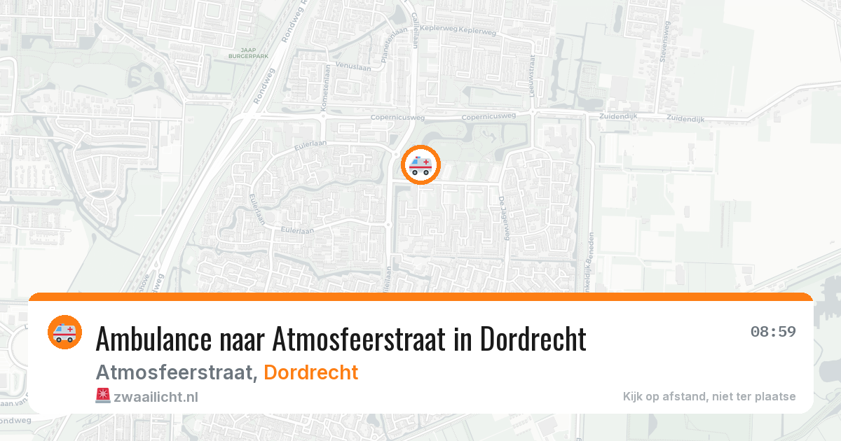 Ambulance naar Atmosfeerstraat in Dordrecht — 16 jun 2026