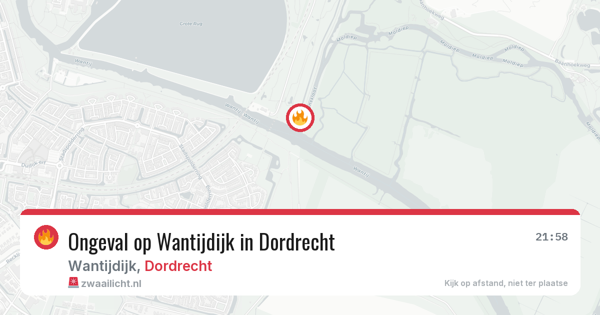 Ongeval op Wantijdijk in Dordrecht — 25 jul 2026