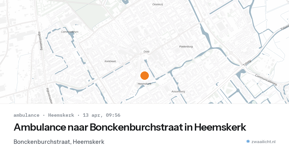 Ambulance naar Bonckenburchstraat in Heemskerk — 13 apr 2026