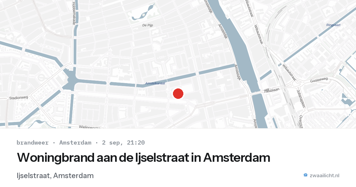 Woningbrand aan de Ijselstraat in Amsterdam — 2 sep 2026