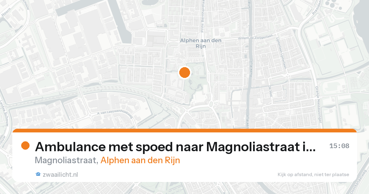 Ambulance met spoed naar Magnoliastraat in Alphen aan den Rijn — 15 mei 2026