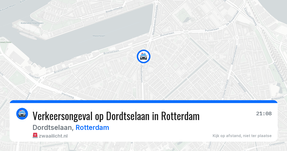 Verkeersongeval op Dordtselaan in Rotterdam — 10 aug 2026