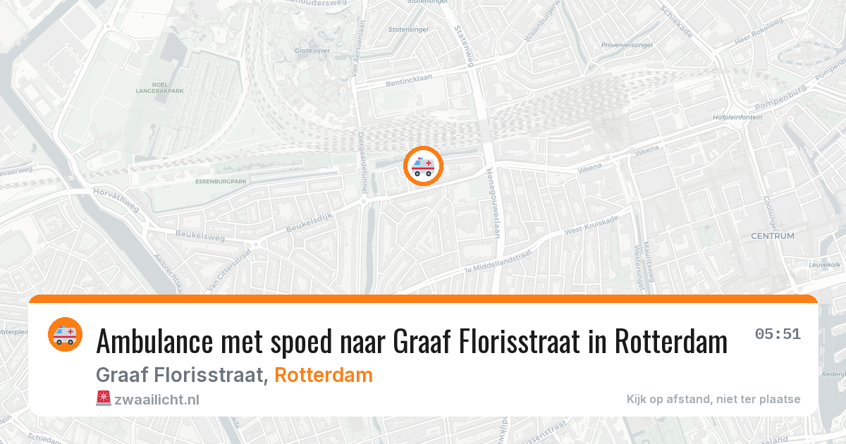 Ambulance met spoed naar Graaf Florisstraat in Rotterdam — 10 aug 2026