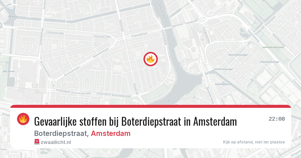 Gevaarlijke stoffen bij Boterdiepstraat in Amsterdam — 8 aug 2026