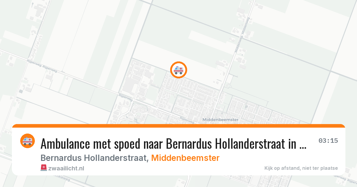 Ambulance met spoed naar Bernardus Hollanderstraat in Middenbeemster — 9 feb 2026