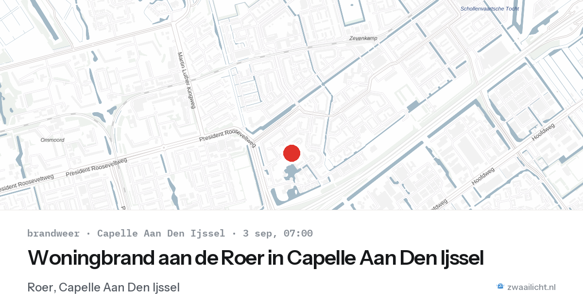 Woningbrand aan de Roer in Capelle Aan Den Ijssel — 3 sep 2026