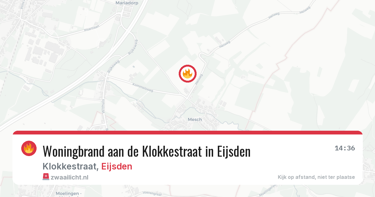 Woningbrand aan de Klokkestraat in Eijsden — 27 jan 2026