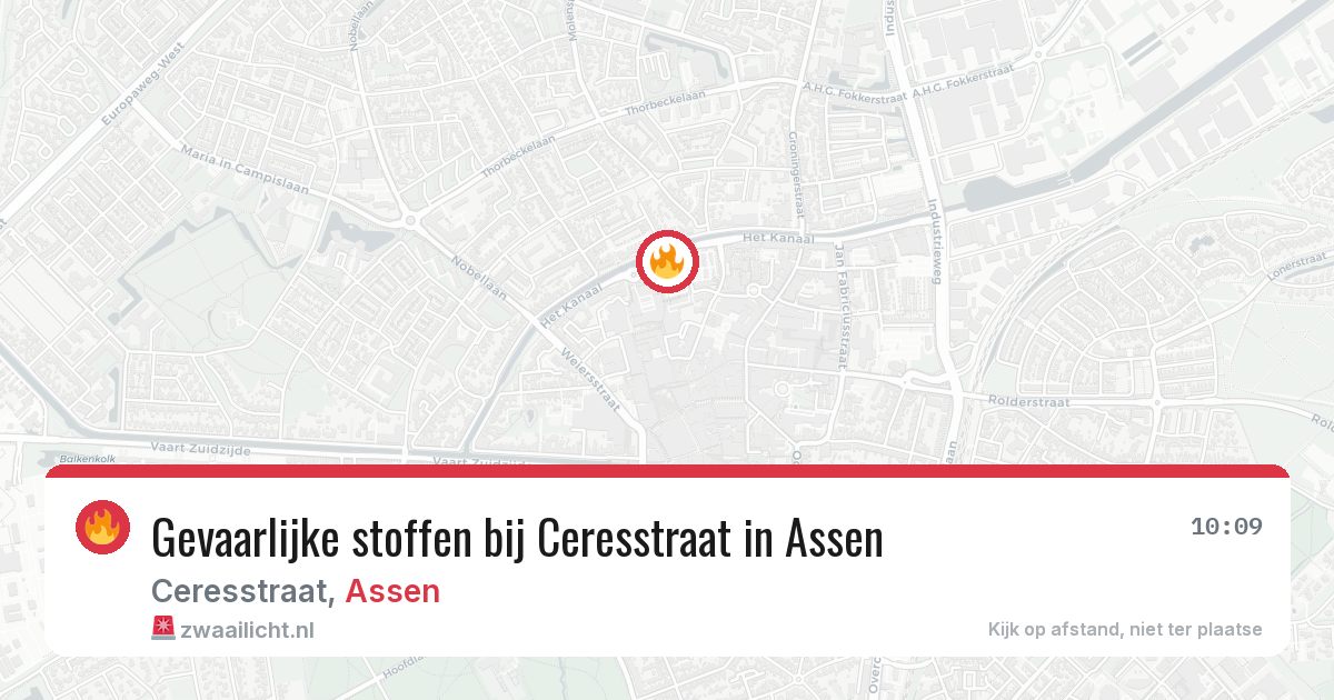 Gevaarlijke stoffen bij Ceresstraat in Assen — 13 jul 2026