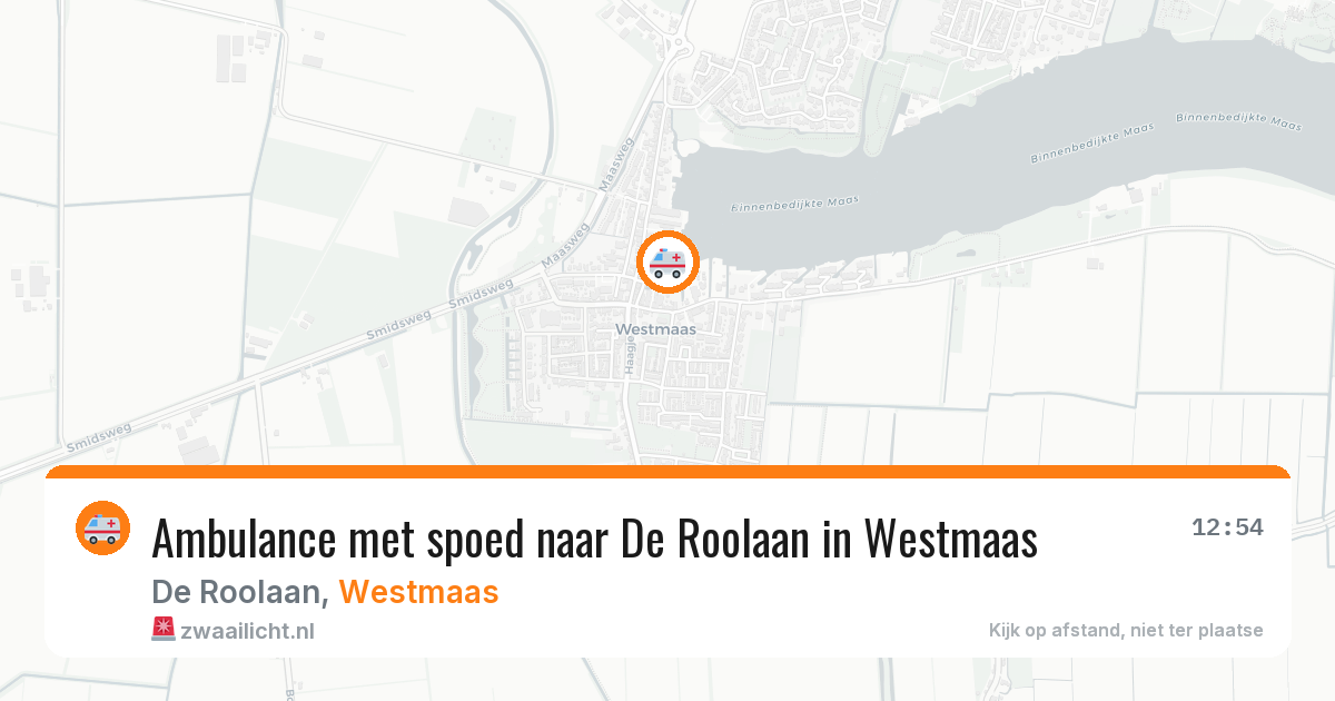 Ambulance met spoed naar De Roolaan in Westmaas — 21 apr 2026