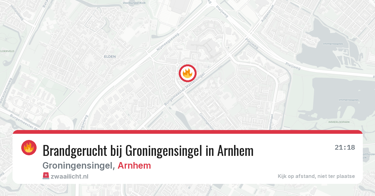 Brandgerucht bij Groningensingel in Arnhem — 27 jun 2026