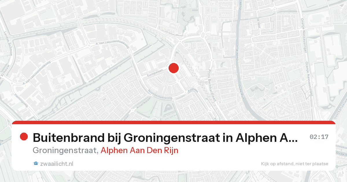 Buitenbrand bij Groningenstraat in Alphen Aan Den Rijn — 14 aug 2026