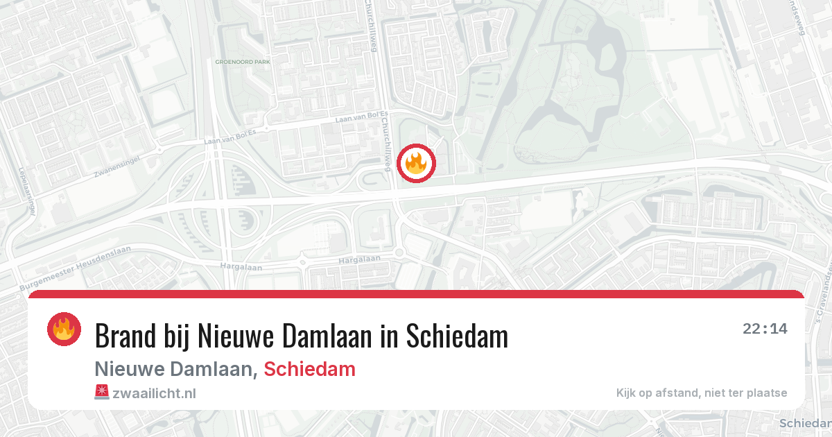 Brand bij Nieuwe Damlaan in Schiedam — 19 jun 2026
