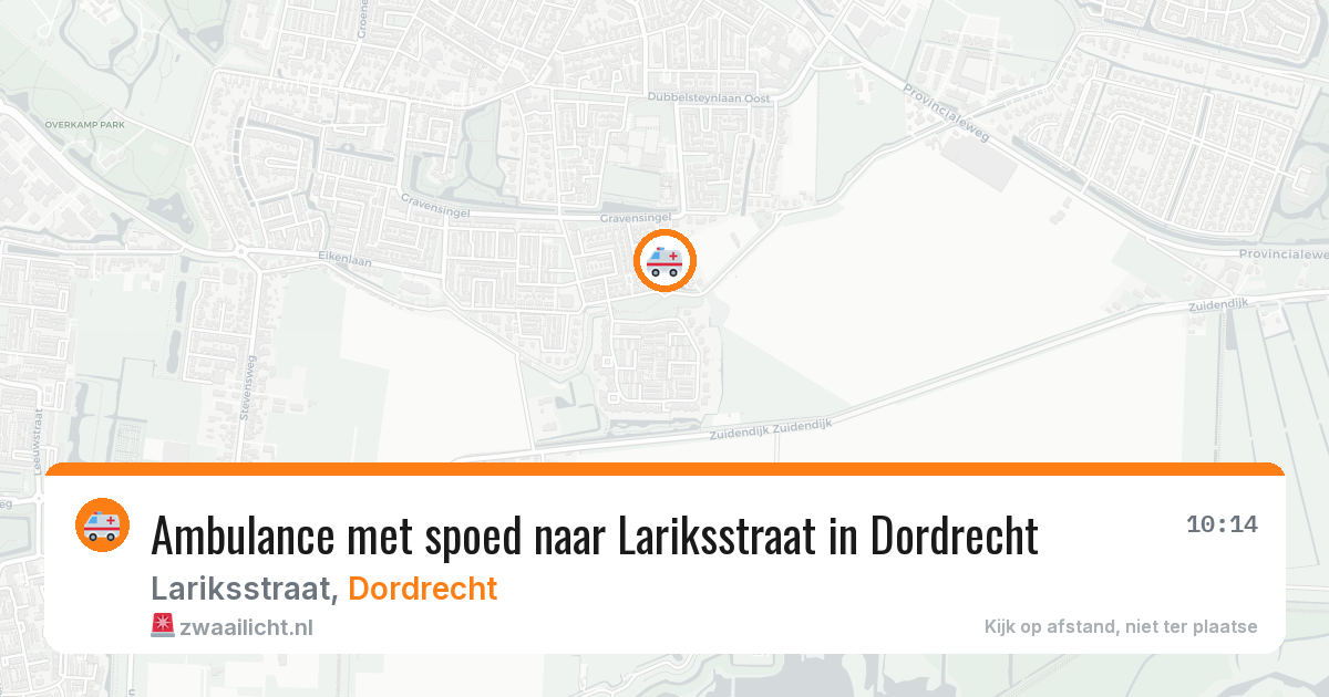 Ambulance met spoed naar Lariksstraat in Dordrecht — 29 mrt 2026