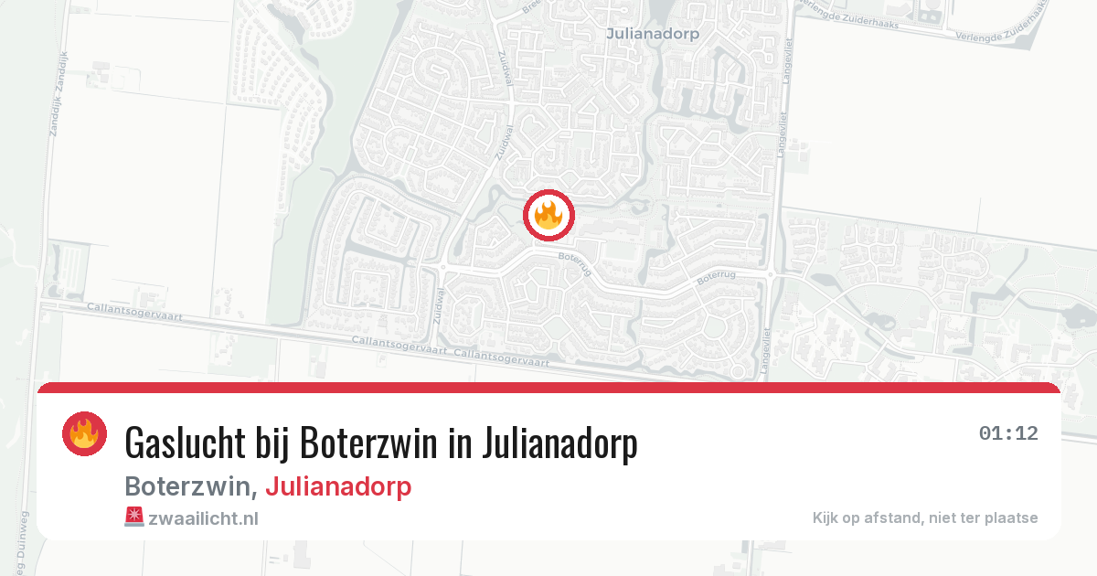 Gaslucht bij Boterzwin in Julianadorp — 24 apr 2026