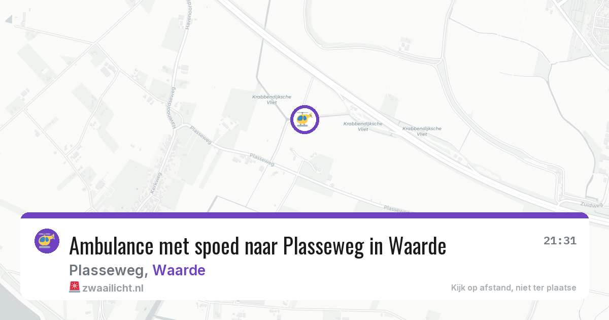 Ambulance met spoed naar Plasseweg in Waarde — 16 jul 2026